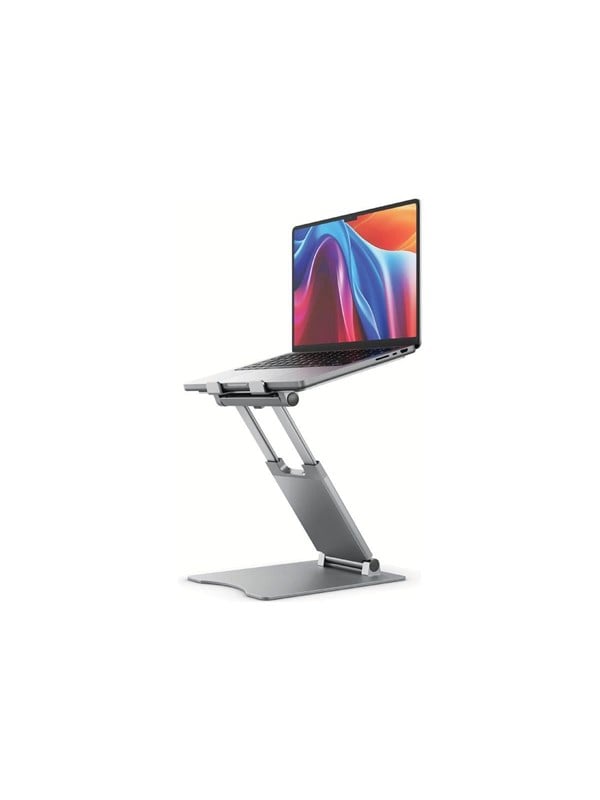 Alogic Elite Plus stand MacBook – Verstelbaar en Ergonomisch Ontwerp – Universeel Compatibel – Duurzame Aluminiumlegering Materialen - Grijs