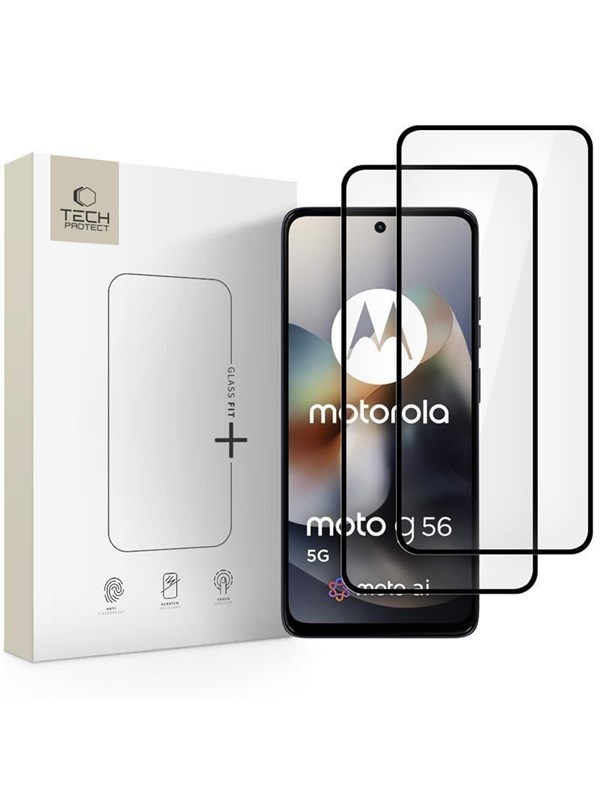 Tech-Protect Glass Fit+ 2-pack Tempered Glass for Motorola Moto G56 5G - Black