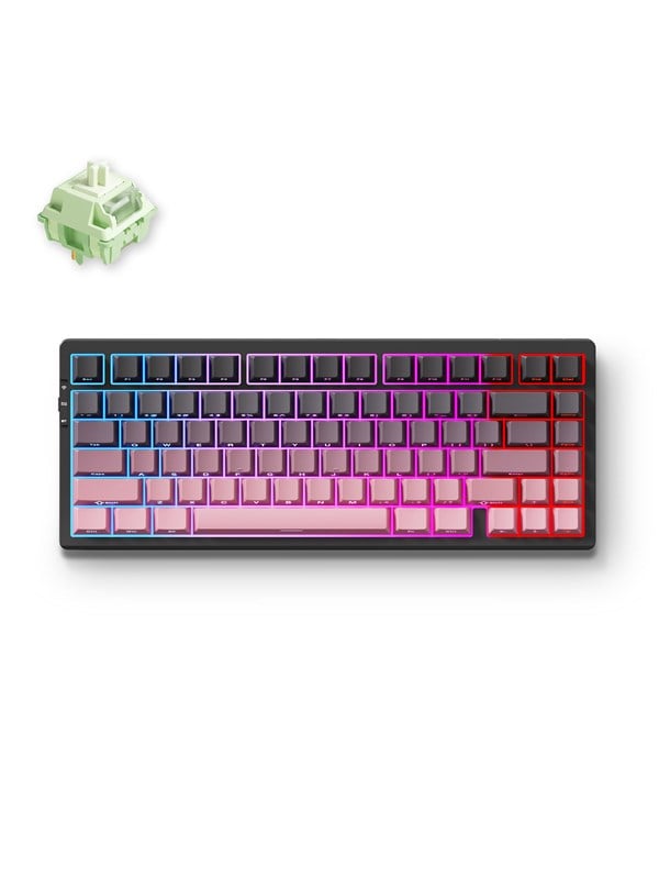 MCHOSE G75 Pro Wireless Gasket Mounted (Black Pink - Matcha Latte Switch V2) - Gaming Toetsenbord - Zonder Numpad - Engels (US international) - Roze