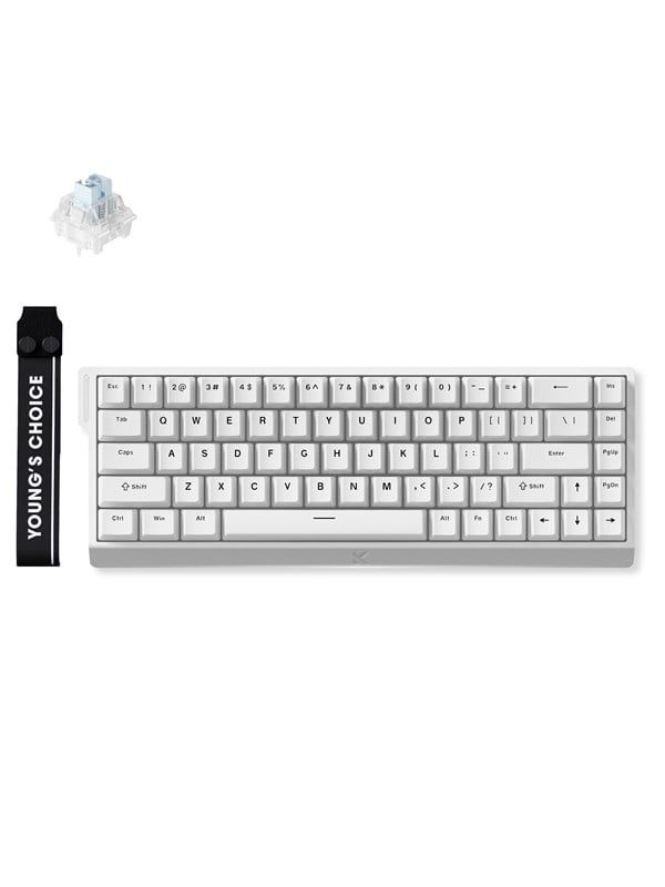 MCHOSE Ace 68 Ice Blue Magnetic Hall Effect Magnetic - Gaming Toetsenbord - Zonder Numpad - Engels (US international) - Wit