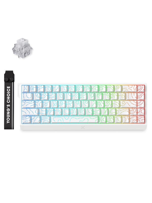 MCHOSE Ace 68 Ice Rhino Magnetic Hall Effect Magnetic - Gaming Toetsenbord - Zonder Numpad - Engels (US international) - Wit
