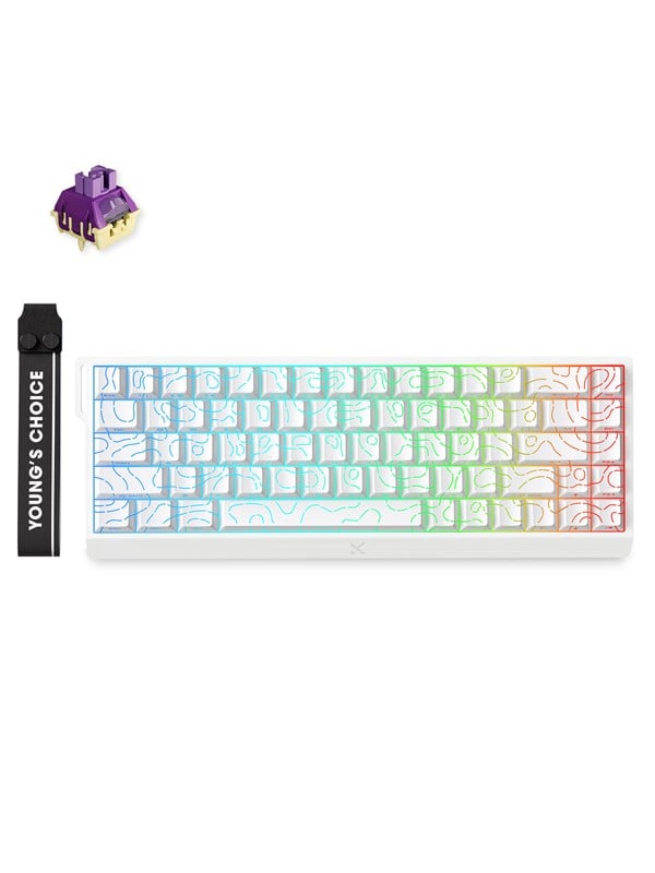 MCHOSE Ace 68 TTC Dragon Lord Hall Effect Magnetic - Gaming Toetsenbord - Zonder Numpad - Engels (US international) - Wit