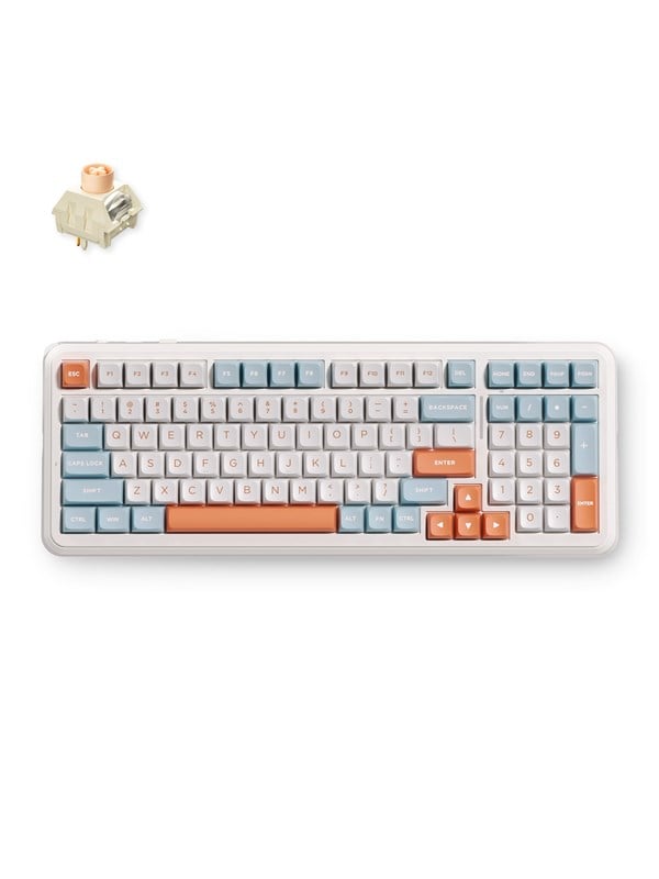 MCHOSE K99 V3 Wireless Mechanical (Horizon Orange) - Gaming toetsenbord - Engels (US international) - Wit