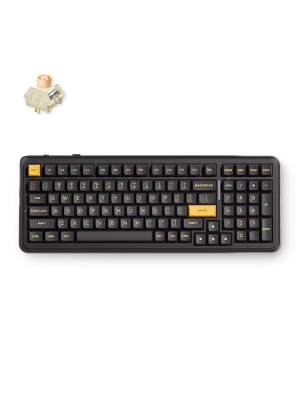 MCHOSE K99 V3 Wireless Mechanical (Black Gold) - Gaming toetsenbord - Engels (US international) - Zwart