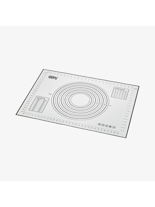 Bakmat met maatschaal en omrekentabel, Siliconen & Glasvezelgaas, 70 cm x 50 cm, Wit - GEFU | PAD