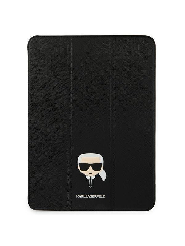 Karl Lagerfeld Saffiano Karl Head Book Cover for iPad Pro 11" - Black