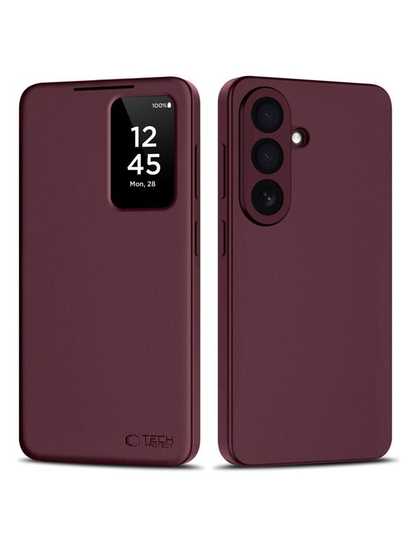 Tech-Protect Wallet Case for Samsung Galaxy S26+ - Burgundy
