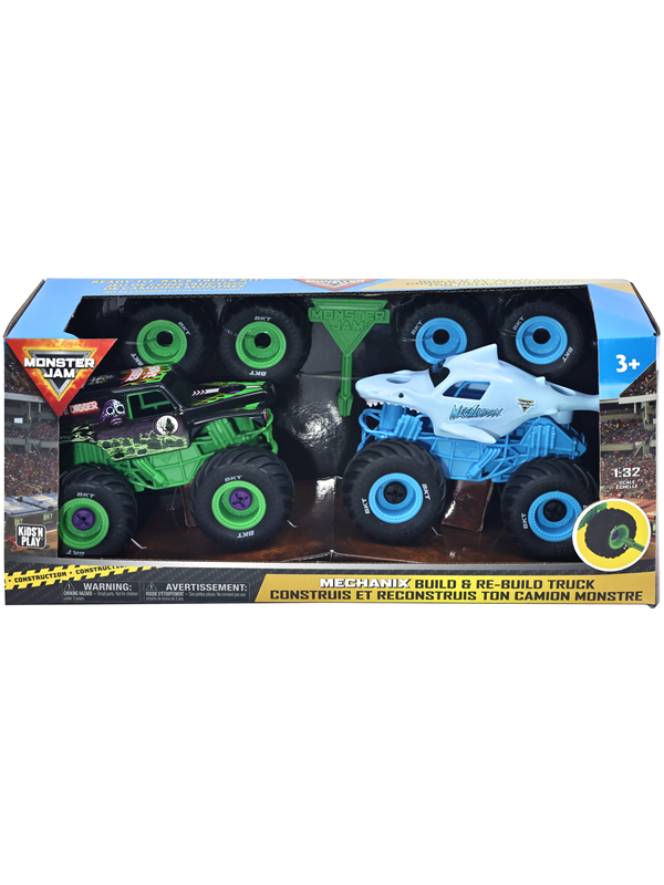 Monster Jam Mechanix 1:32 Build N Re-Build 2 pk GD