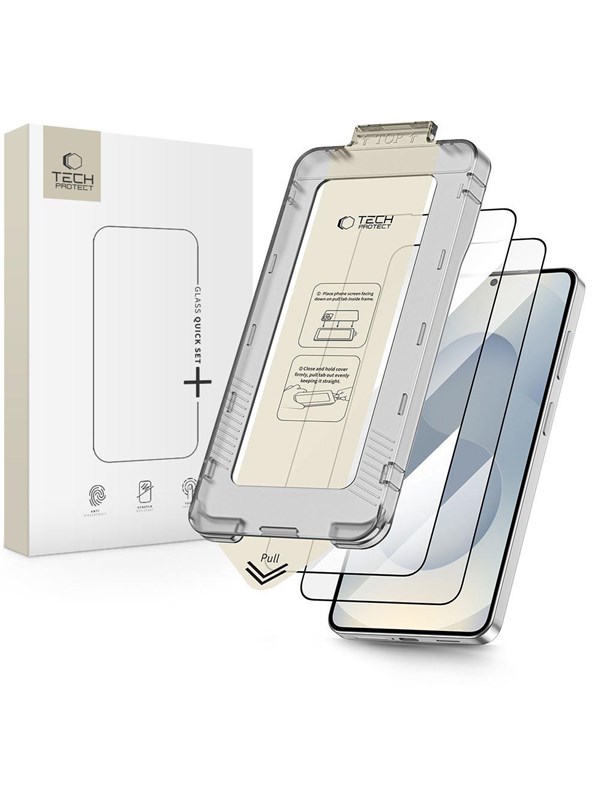 Tech-Protect Quick Set+ 2-Pack Tempered Glass for Samsung Galaxy S26+ - Black
