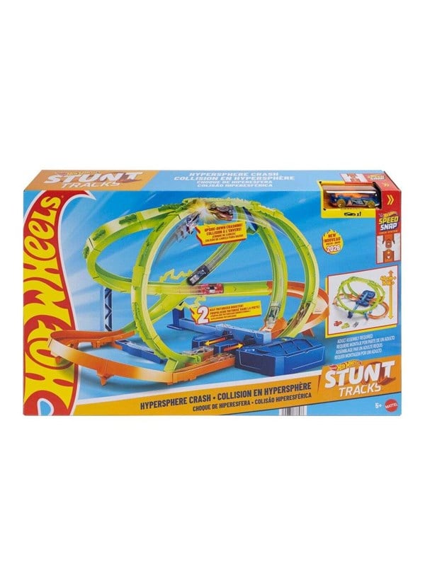 Hot Wheels Stunt Tracks Hypersphere Crash - Met 1 metalen auto