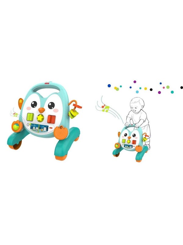 Fisher-Price 2-in-1 Muzikale Pinguïn Loopwagentje - 2-in-1 duw- en activiteitenspeeltje