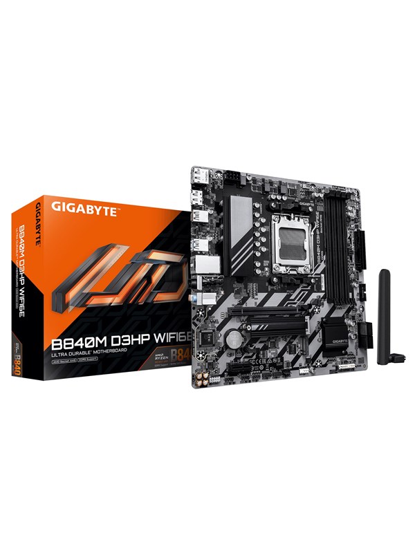 GIGABYTE B840M D3HP WIFI6E Moederbord - AMD B840 - AMD AM5 - DDR5 RAM - Micro-ATX