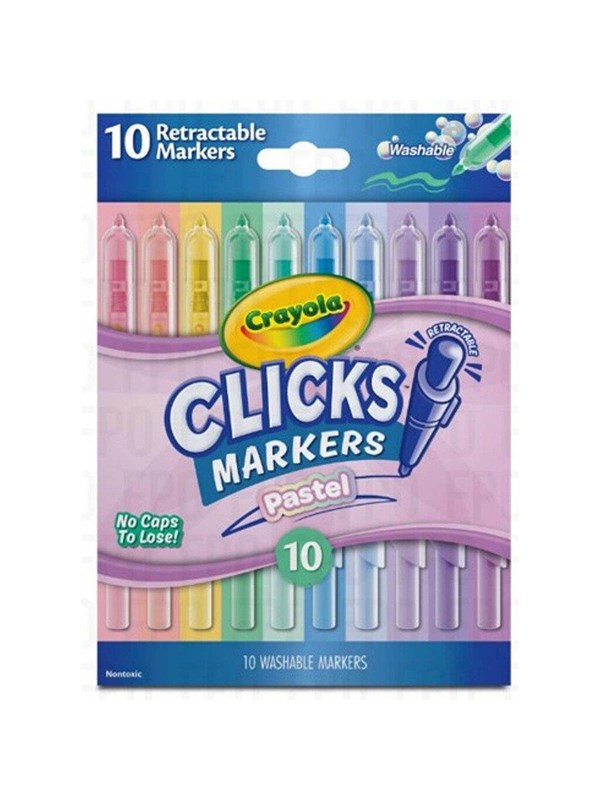 Crayola Clicks Retractable Markers 10 Pcs - Pastel