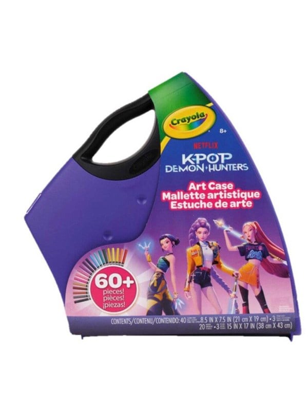 Crayola K-Pop Demon Hunters Art Case – Kleur- en Stickerkit met 40+ stuks, Creatief Cadeau voor Kinderen en Tieners, Reisactiviteit, 8+ jaar