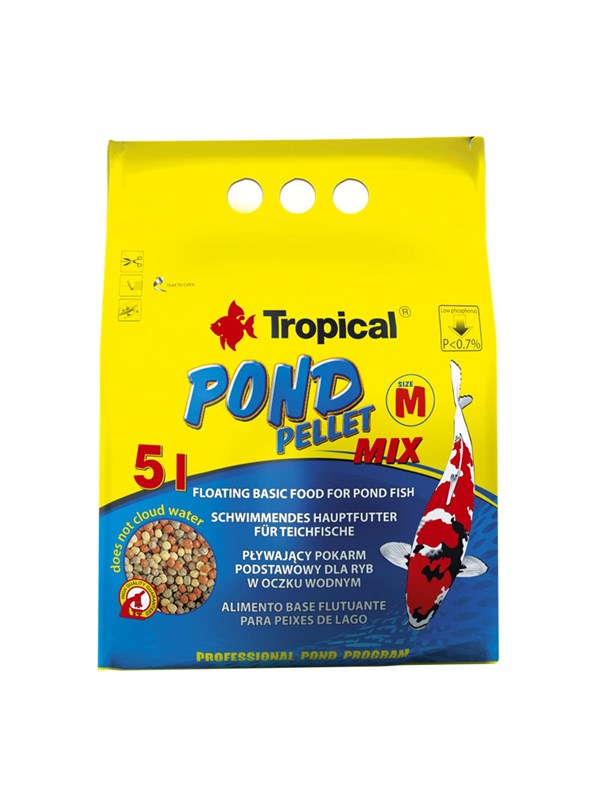 Tropical Koi farve PELLETS Adult M 5 L. / 550 g. Pose