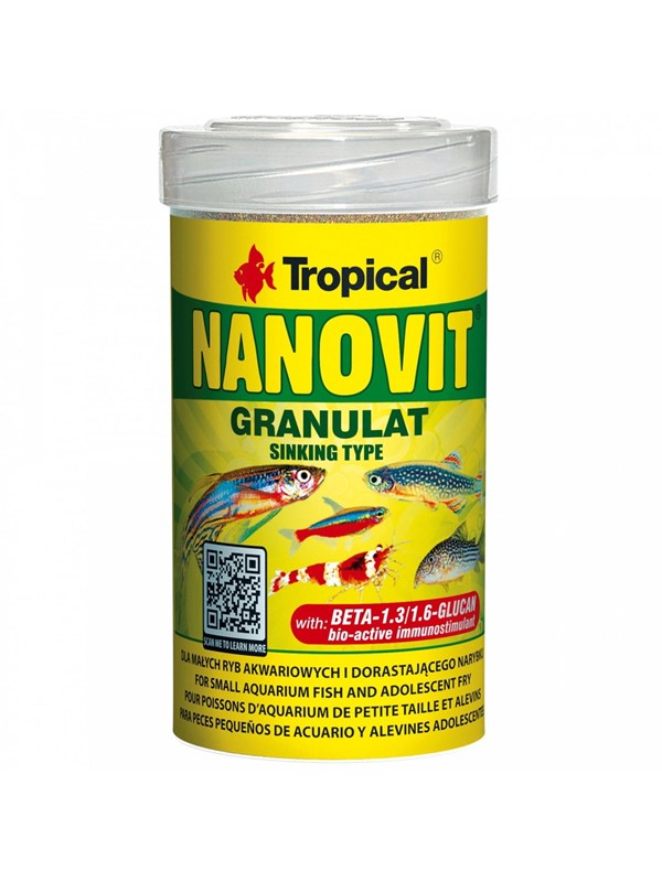 TROPICAL Nanovit Granulat - voer voor aquariumvissen - 100 ml/70 g