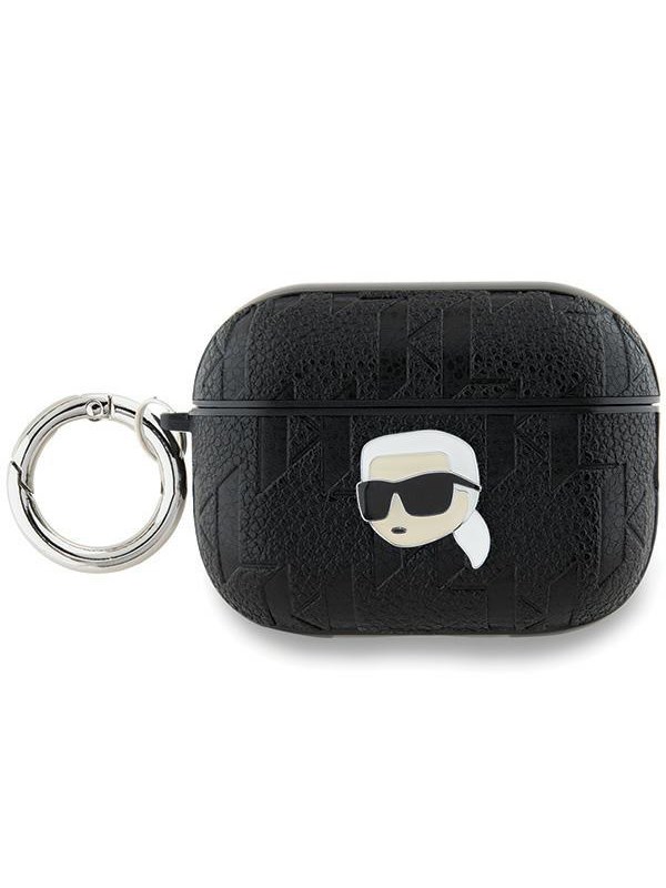 Karl - Lagerfeld - Monogram Karl Head case voor AirPods Pro - 2 - zwart