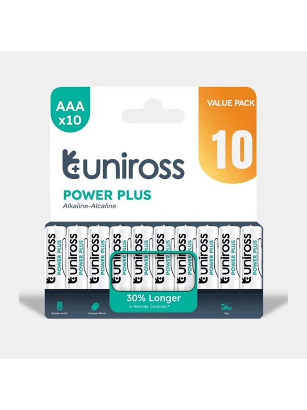 Uniross LR03 AAA Power Plus Alkaline Battery Pack 10