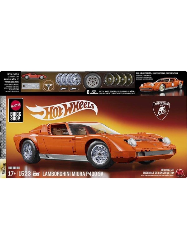 Mattel Brick Shop Hot Wheels Premium Serie - '71 Lamborghini Miura P400 SV - 1523 onderdelen
