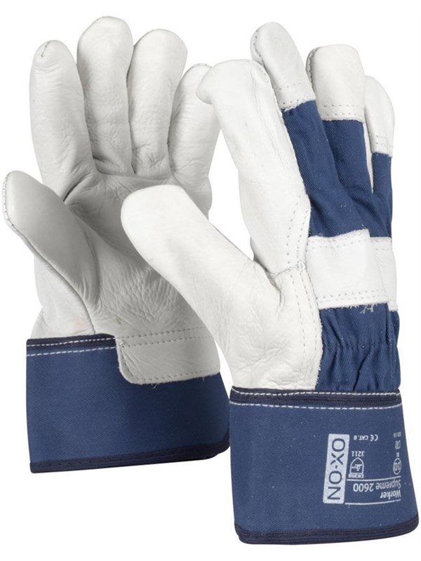 OX-ON Supreme 2600 werkhandschoen wit/blauw - maat 9