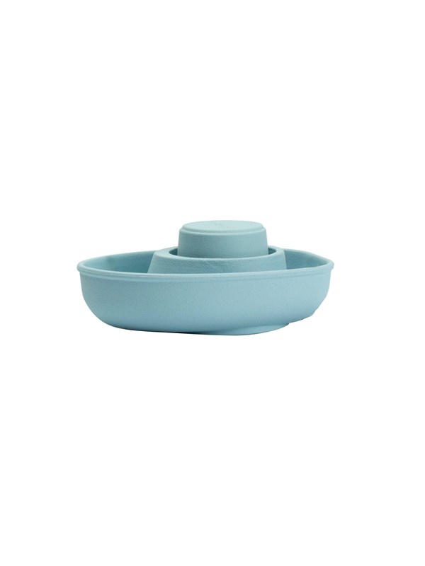 PlanToys Houten Speelgoed Rubber Cabrio Boot-Pastel Oranje.