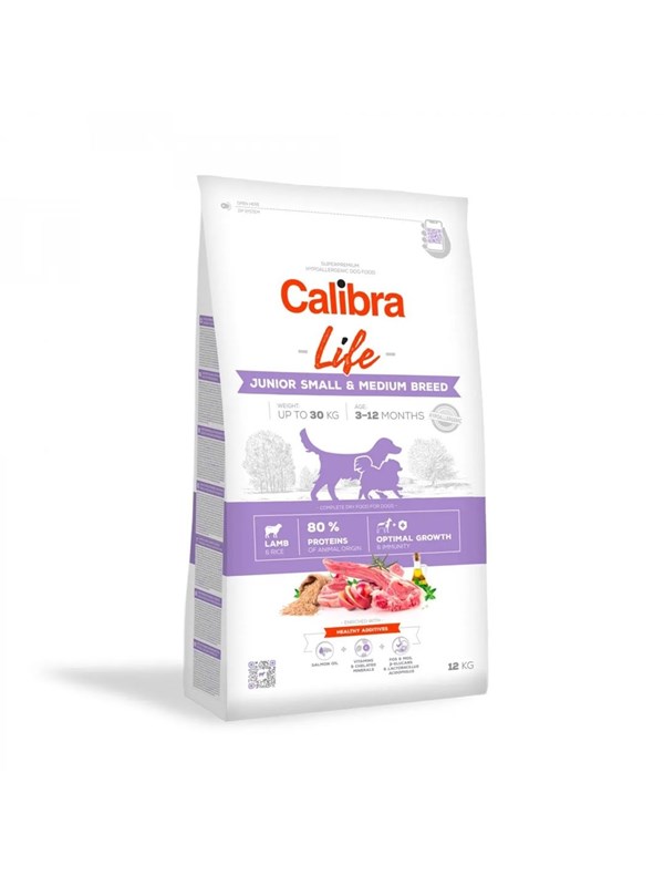 Calibra Life - Droogvoer voor Jonge Kleine en Middelgrote Honden - Lam - Graanvrij - Huid- en Voedingsgevoelig