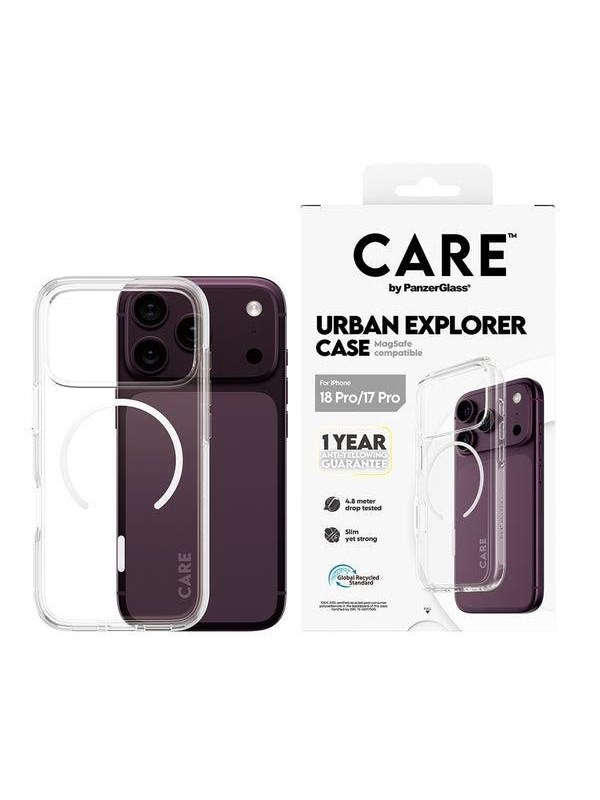 CARE by PanzerGlass Urban Explorer Case Transparent w. White MagSafe Apple iPhone 18 Pro | 17 Pro
