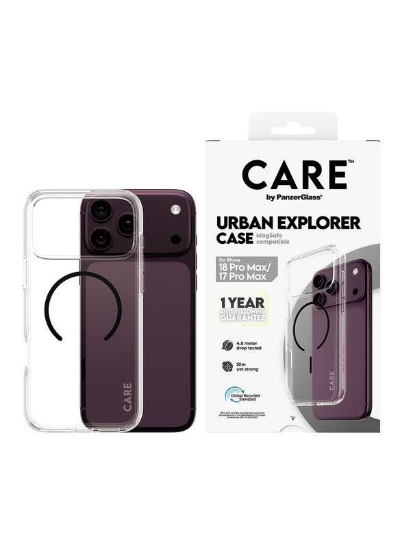 CARE by PanzerGlass Urban Explorer Case Transparent w. Black MagSafe Apple iPhone 18 Pro Max | 17 Pro Max