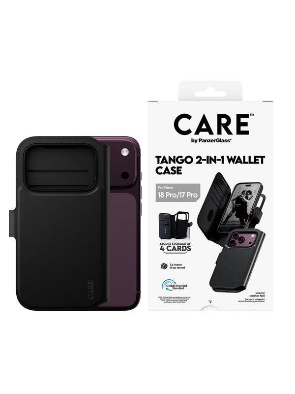 CARE by PanzerGlass Tango 2 in 1 Wallet Case MagSafe voor de Apple iPhone 18 Pro / 17 Pro - Zwart