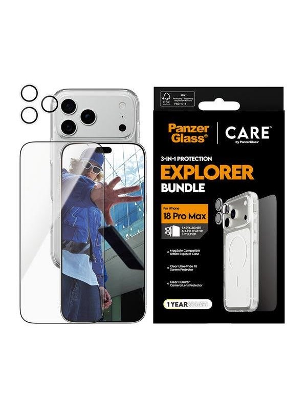 PanzerGlass, MagSafe Hoesje Geschikt voor Apple iPhone 18 Pro Max met Screenprotector en Lensbeschermer, Transparant