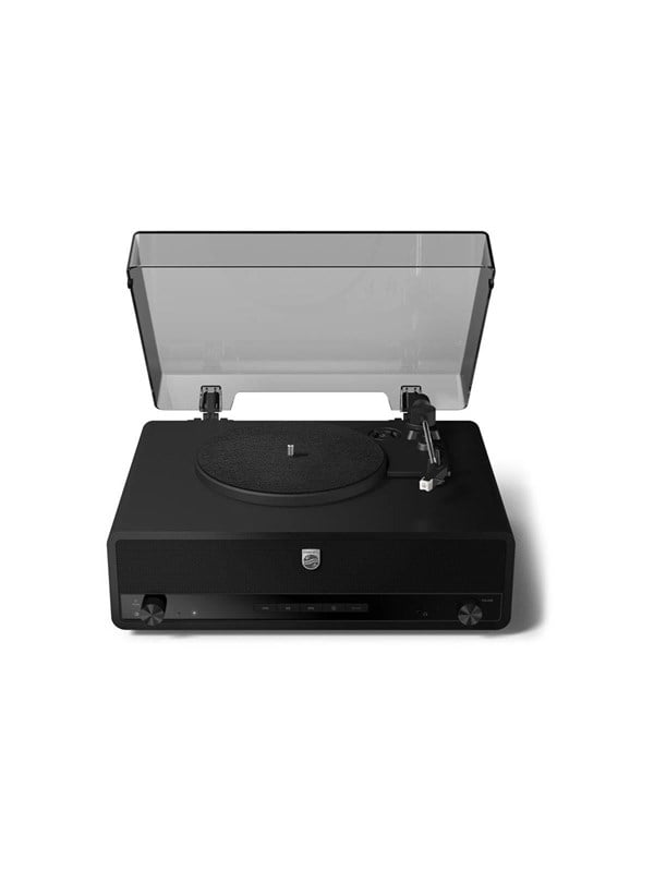 PHILIPS CENTURY RANGE - The Stevie - TAV3000B - All in One Platenspeler - Met gratis Century Range Koptelefoon! - Draaitafel met 3 snelheden - APP control - Basreflex - luidsprekers - Bluetooth 5.4 - Zwart