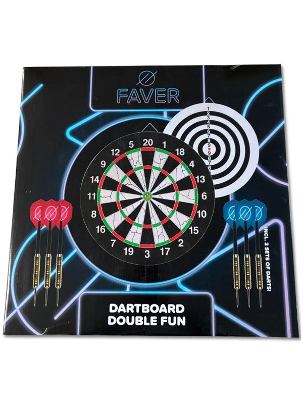 Faver Dartbord Set - Flock II - Incl. 6 dartpijlen - diameter 45 cm