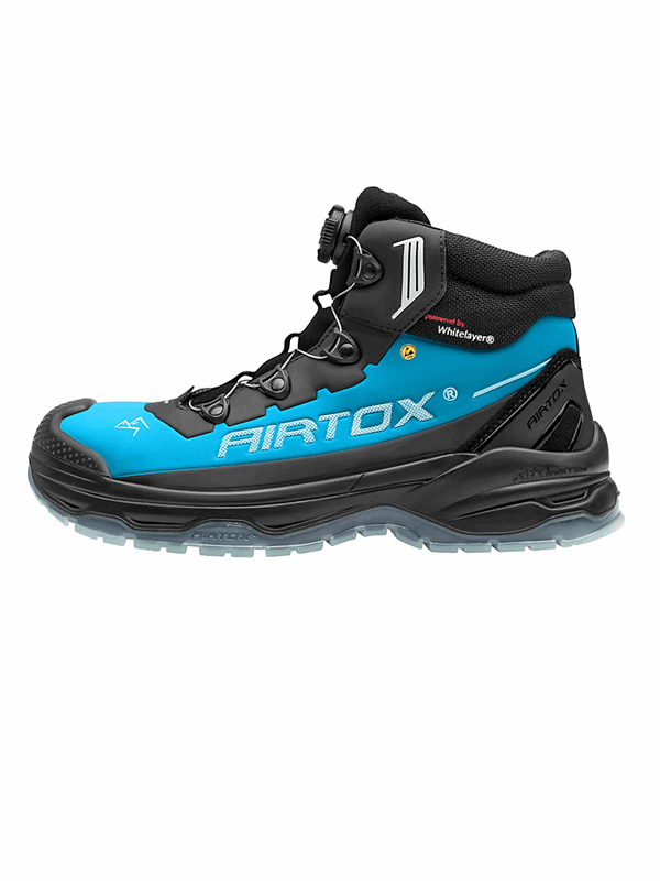 AIRTOX TX66 veiligheidslaars,TransAm, Whitelayer spijkerbescherming, PRO smart lacing, TPU zool, Zwart/blauw - Maat 38