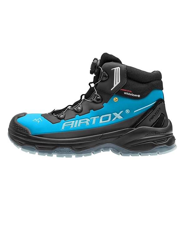 AIRTOX TX66 veiligheidslaars,TransAm, Whitelayer spijkerbescherming, PRO smart lacing, TPU zool, Zwart/blauw - Maat 47