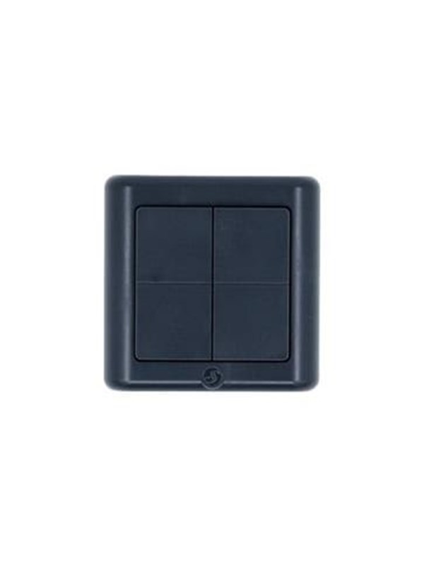 Shelly BLU Wall Switch 4 ZB DK Grey - Platte wandschakelaar op batterijen voor opbouwmontage