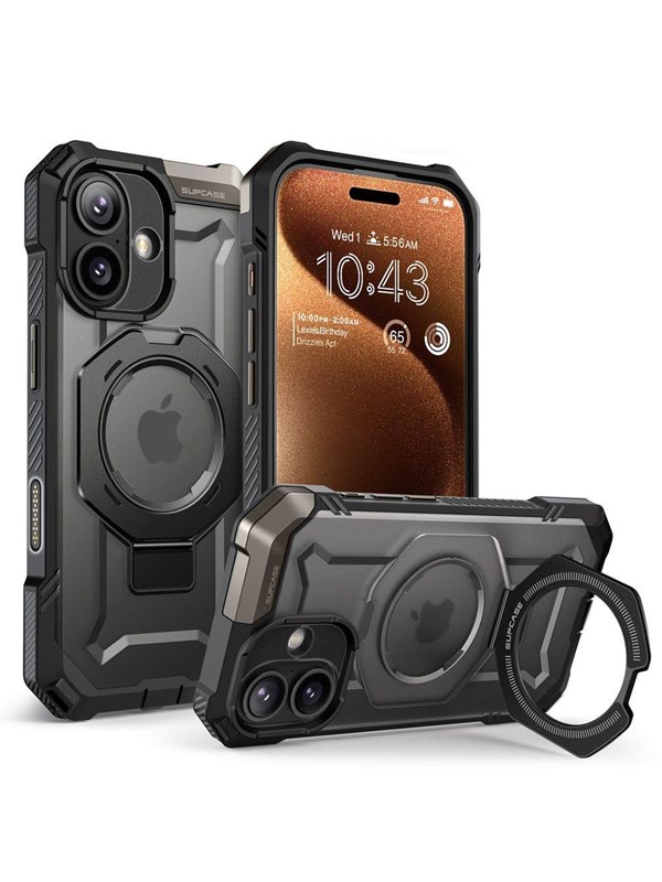 Supcase UB Grip hoesje geschikt voor iPhone 17 compatibel met MagSafe - Zwart Transparant