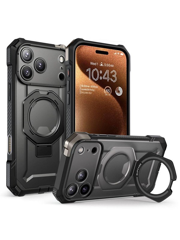 Supcase UB Grip hoesje geschikt voor iPhone 17 Pro Max compatibel met MagSafe - Zwart Transparant