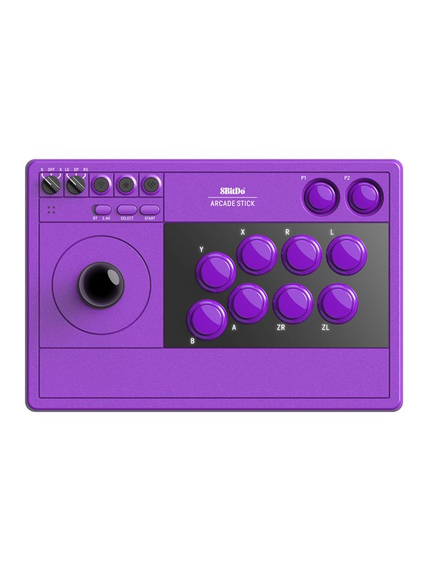 8BitDo Arcade Stick for Nintendo Switch 1 & 2 - PC - Purple - Wireless Arcade stick - Nintendo Switch
