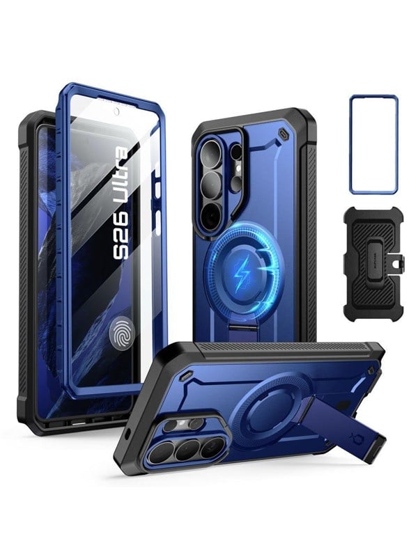 SUPCASE Unicorn Beetle Mag Pro - Hoesje Geschikt voor Samsung Galaxy S26 Ultra - Compatibel met MagSafe / Qi2 - Full Protect met Ingebouwde Screenprotector - Kickstand - Blauw