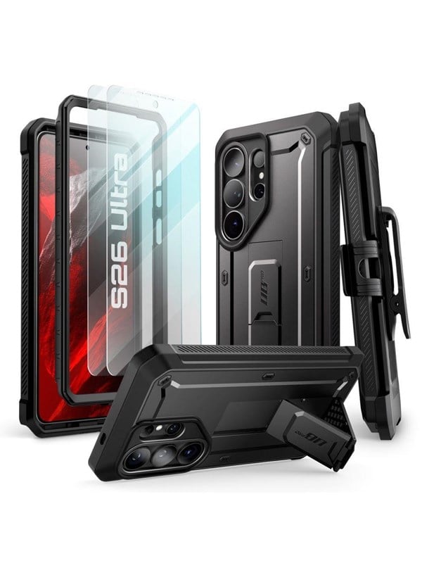 Supcase UBPro hoesje geschikt voor Samsung Galaxy S26 Ultra - Met en zonder screen protector - Zwart