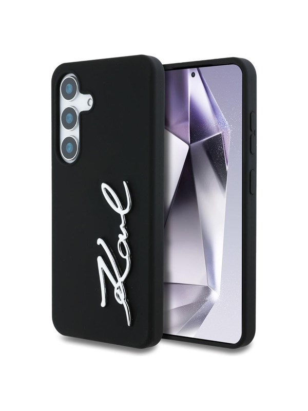 Karl Lagerfeld Silicone Metal Signature Logo Samsung Galaxy S25 black