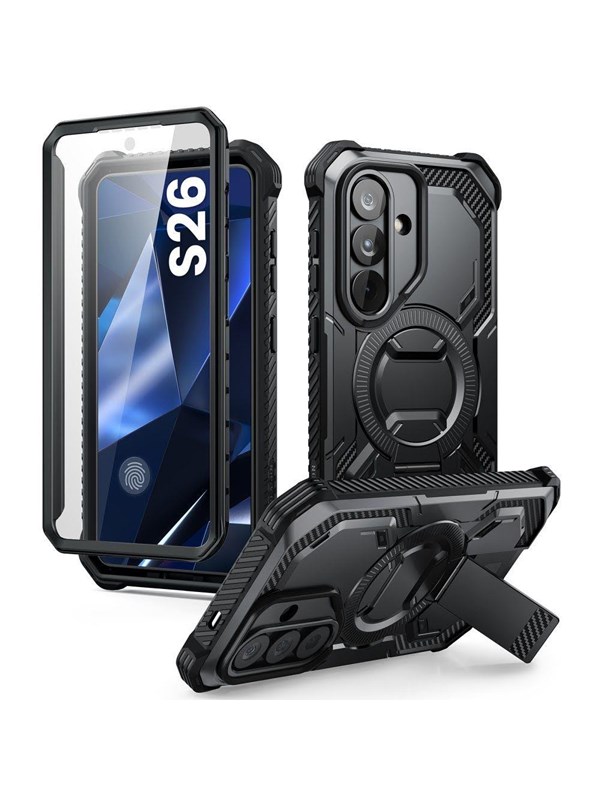 Armorbox geschikt voor Samsung Galaxy S26 hoesje met screen protector - Zwart