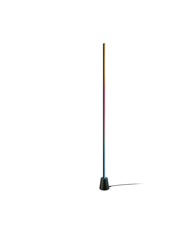 Philips Smart Lighting - Gradient Floor Lamp - Vloerlamp - RGBIC - Gekleurd en instelbaar wit licht - Muzieksynchronisatie - Wall washer - Hoogte: 140cm - Zwart - Werkt met de WiZ app - Wifi