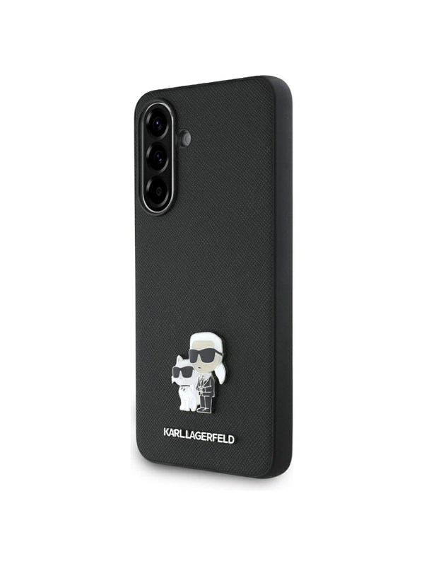 Karl Lagerfeld Saffiano Case w/ K&C Metal Logo for Samsung Galaxy A56 - Black