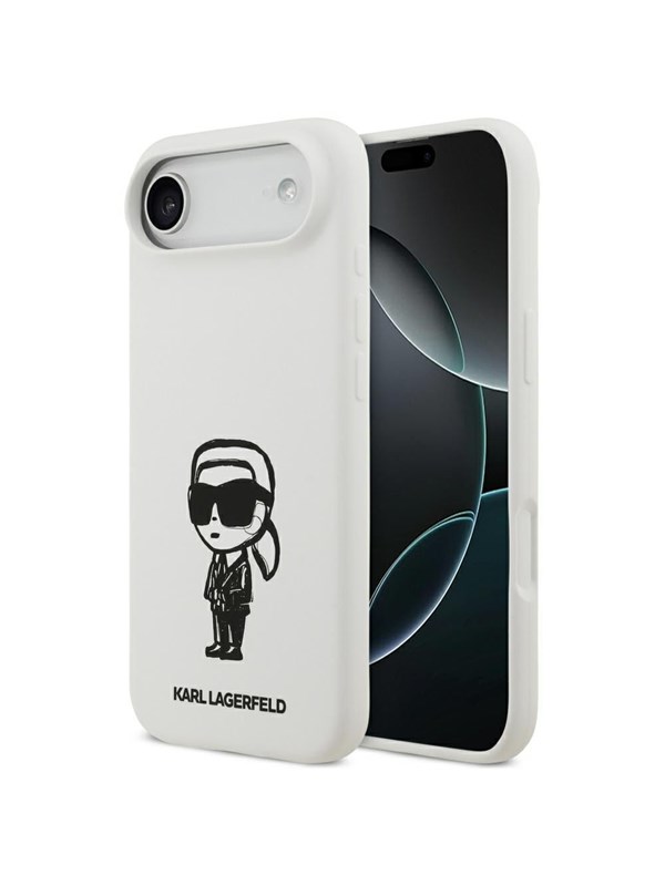 Karl Lagerfeld Silicone Karl Sketch & Logo MagSafe Case for iPhone 17 Air - White