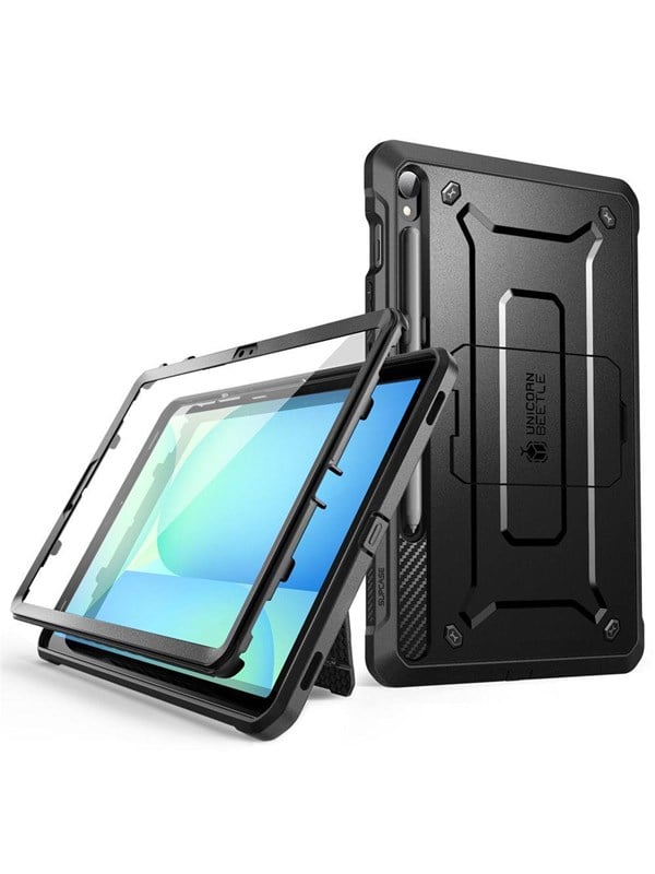 SUPCASE Unicorn Beetle Pro Hoes Geschikt voor Samsung Galaxy Tab S10 FE / S9 FE - Stofdichte Case met Ingebouwde Screenprotector - Full Protect valbescherming - met Kickstand Zwart