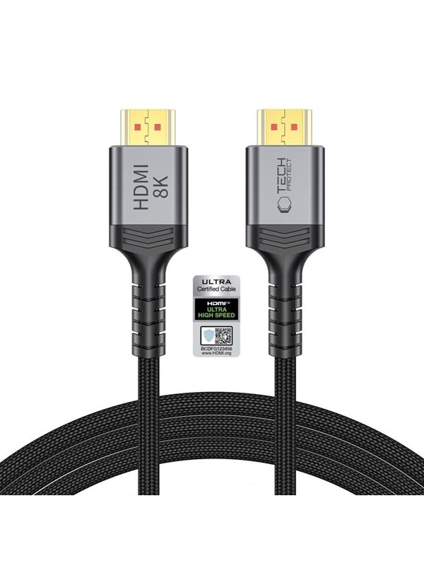 Tech-Protect UltraBoost HDMI 2.1 4K 120HZ / 8K 60HZ 200cm Cable - Black