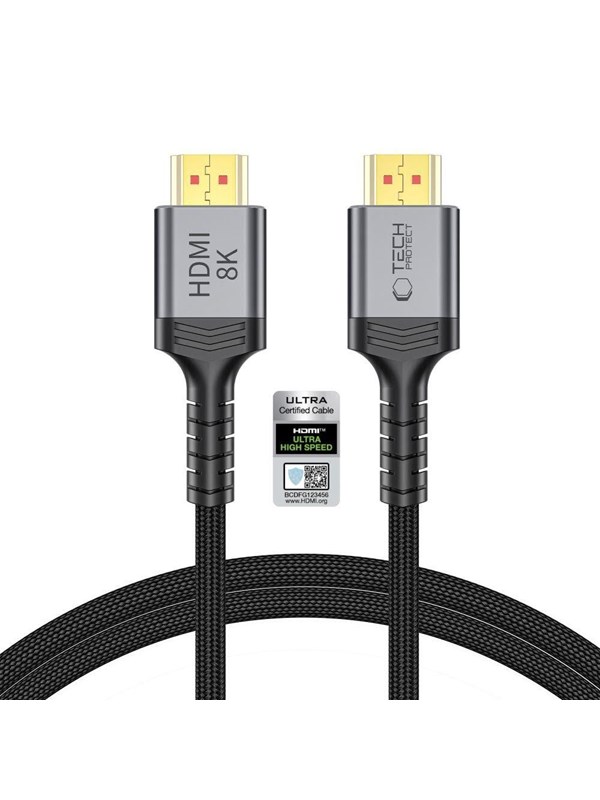 Tech-Protect UltraBoost HDMI 2.1 4K 120HZ / 8K 60HZ 100cm Cable - Black