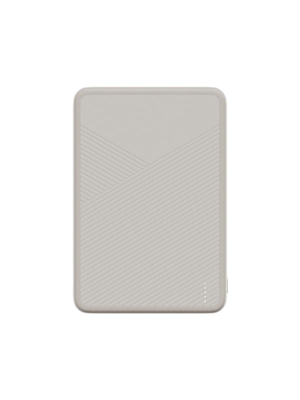 Twelve South PowerCapsule Powerbank – Qi2-gecertificeerd Magnetisch Draadloos Opladen tot 15W – Dubbele Output Draadloos en USB-C – 5000mAh Capaciteit - Beige