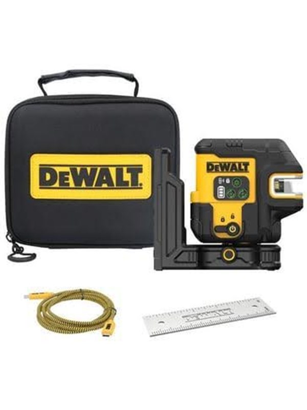 Dewalt USB-C Krydslinjelaser + 5-punkt grøn